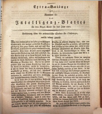 Königlich Bayerisches Intelligenzblatt für den Rezat-Kreis (Ansbacher Intelligenz-Zeitung) Mittwoch 24. August 1831