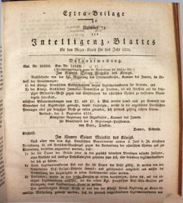 Königlich Bayerisches Intelligenzblatt für den Rezat-Kreis (Ansbacher Intelligenz-Zeitung) Samstag 10. September 1831