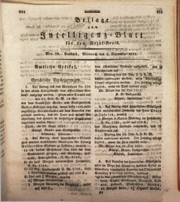 Königlich Bayerisches Intelligenzblatt für den Rezat-Kreis (Ansbacher Intelligenz-Zeitung) Mittwoch 9. November 1831