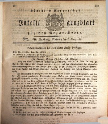 Königlich Bayerisches Intelligenzblatt für den Rezat-Kreis (Ansbacher Intelligenz-Zeitung) Mittwoch 7. März 1832