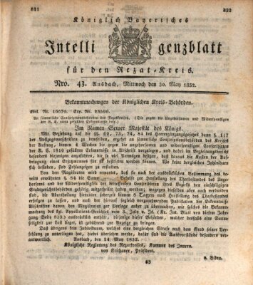 Königlich Bayerisches Intelligenzblatt für den Rezat-Kreis (Ansbacher Intelligenz-Zeitung) Mittwoch 30. Mai 1832