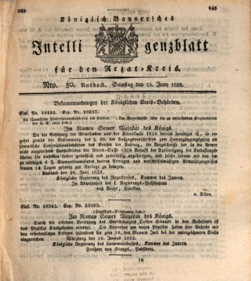 Königlich Bayerisches Intelligenzblatt für den Rezat-Kreis (Ansbacher Intelligenz-Zeitung) Samstag 23. Juni 1832