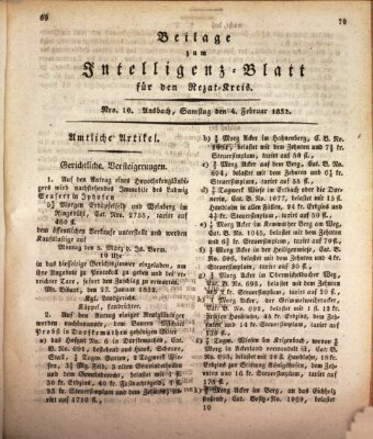 Königlich Bayerisches Intelligenzblatt für den Rezat-Kreis (Ansbacher Intelligenz-Zeitung) Samstag 4. Februar 1832