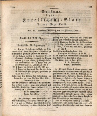 Königlich Bayerisches Intelligenzblatt für den Rezat-Kreis (Ansbacher Intelligenz-Zeitung) Mittwoch 22. Februar 1832