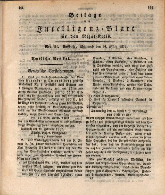 Königlich Bayerisches Intelligenzblatt für den Rezat-Kreis (Ansbacher Intelligenz-Zeitung) Mittwoch 14. März 1832