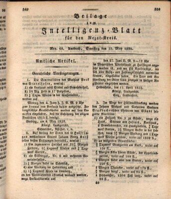 Königlich Bayerisches Intelligenzblatt für den Rezat-Kreis (Ansbacher Intelligenz-Zeitung) Samstag 19. Mai 1832