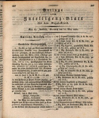 Königlich Bayerisches Intelligenzblatt für den Rezat-Kreis (Ansbacher Intelligenz-Zeitung) Mittwoch 23. Mai 1832