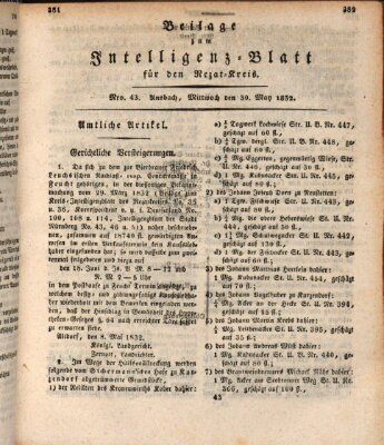 Königlich Bayerisches Intelligenzblatt für den Rezat-Kreis (Ansbacher Intelligenz-Zeitung) Mittwoch 30. Mai 1832