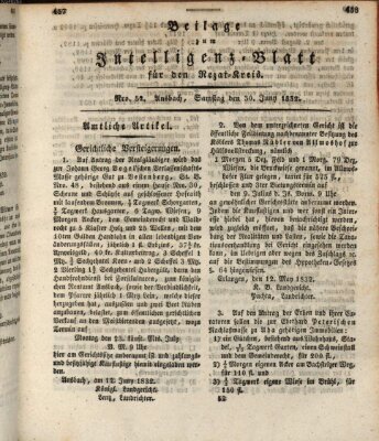 Königlich Bayerisches Intelligenzblatt für den Rezat-Kreis (Ansbacher Intelligenz-Zeitung) Samstag 30. Juni 1832