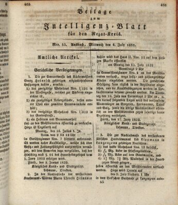 Königlich Bayerisches Intelligenzblatt für den Rezat-Kreis (Ansbacher Intelligenz-Zeitung) Mittwoch 4. Juli 1832