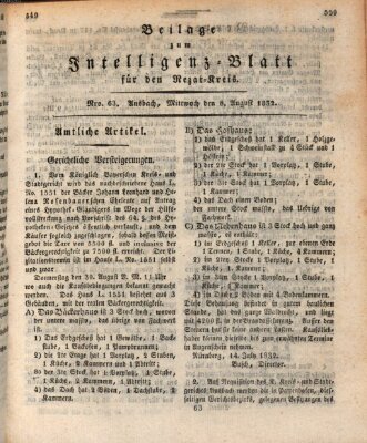 Königlich Bayerisches Intelligenzblatt für den Rezat-Kreis (Ansbacher Intelligenz-Zeitung) Mittwoch 8. August 1832