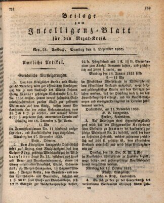 Königlich Bayerisches Intelligenzblatt für den Rezat-Kreis (Ansbacher Intelligenz-Zeitung) Samstag 8. Dezember 1832