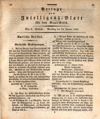 Königlich Bayerisches Intelligenzblatt für den Rezat-Kreis (Ansbacher Intelligenz-Zeitung) Samstag 26. Januar 1833