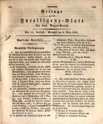 Königlich Bayerisches Intelligenzblatt für den Rezat-Kreis (Ansbacher Intelligenz-Zeitung) Mittwoch 6. März 1833