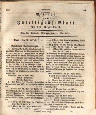 Königlich Bayerisches Intelligenzblatt für den Rezat-Kreis (Ansbacher Intelligenz-Zeitung) Mittwoch 15. Mai 1833