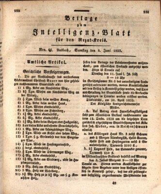 Königlich Bayerisches Intelligenzblatt für den Rezat-Kreis (Ansbacher Intelligenz-Zeitung) Samstag 8. Juni 1833