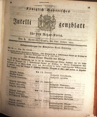 Königlich Bayerisches Intelligenzblatt für den Rezat-Kreis (Ansbacher Intelligenz-Zeitung) Samstag 10. Januar 1835