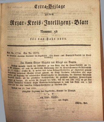 Königlich Bayerisches Intelligenzblatt für den Rezat-Kreis (Ansbacher Intelligenz-Zeitung) Mittwoch 1. Juli 1835