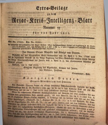 Königlich Bayerisches Intelligenzblatt für den Rezat-Kreis (Ansbacher Intelligenz-Zeitung) Samstag 11. Juli 1835