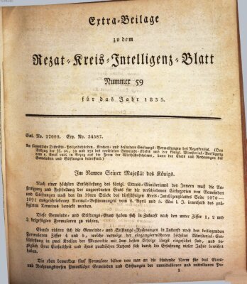 Königlich Bayerisches Intelligenzblatt für den Rezat-Kreis (Ansbacher Intelligenz-Zeitung) Samstag 25. Juli 1835