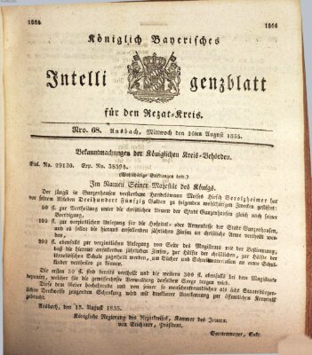 Königlich Bayerisches Intelligenzblatt für den Rezat-Kreis (Ansbacher Intelligenz-Zeitung) Mittwoch 26. August 1835