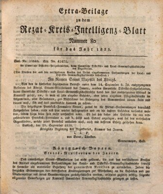 Königlich Bayerisches Intelligenzblatt für den Rezat-Kreis (Ansbacher Intelligenz-Zeitung) Mittwoch 7. Oktober 1835