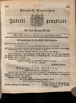 Königlich Bayerisches Intelligenzblatt für den Rezat-Kreis (Ansbacher Intelligenz-Zeitung) Mittwoch 16. Dezember 1835