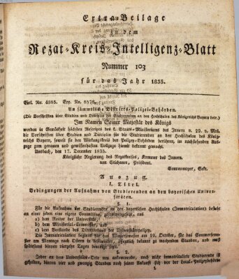 Königlich Bayerisches Intelligenzblatt für den Rezat-Kreis (Ansbacher Intelligenz-Zeitung) Mittwoch 30. Dezember 1835