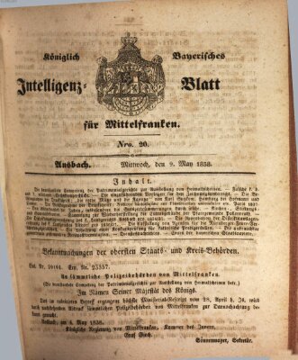 Königlich Bayerisches Intelligenzblatt für Mittelfranken (Ansbacher Intelligenz-Zeitung) Mittwoch 9. Mai 1838