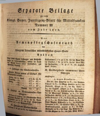 Königlich Bayerisches Intelligenzblatt für Mittelfranken (Ansbacher Intelligenz-Zeitung) Mittwoch 16. Mai 1838