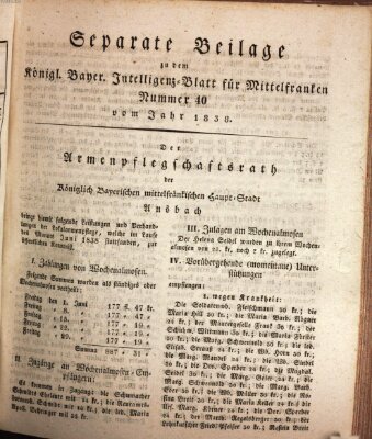 Königlich Bayerisches Intelligenzblatt für Mittelfranken (Ansbacher Intelligenz-Zeitung) Mittwoch 18. Juli 1838