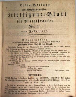 Königlich Bayerisches Intelligenzblatt für Mittelfranken (Ansbacher Intelligenz-Zeitung) Mittwoch 20. Januar 1841