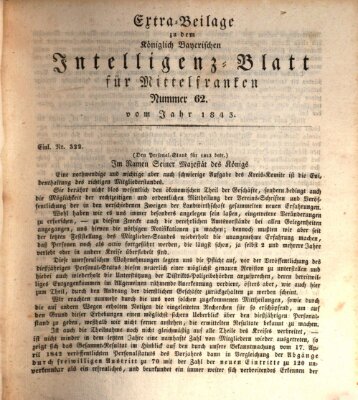 Königlich Bayerisches Intelligenzblatt für Mittelfranken (Ansbacher Intelligenz-Zeitung) Samstag 5. August 1843