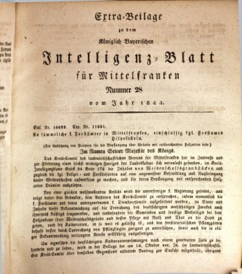 Königlich Bayerisches Intelligenzblatt für Mittelfranken (Ansbacher Intelligenz-Zeitung) Samstag 6. April 1844