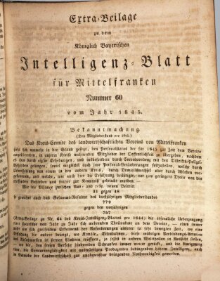 Königlich Bayerisches Intelligenzblatt für Mittelfranken (Ansbacher Intelligenz-Zeitung) Mittwoch 30. Juli 1845