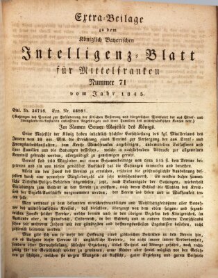 Königlich Bayerisches Intelligenzblatt für Mittelfranken (Ansbacher Intelligenz-Zeitung) Samstag 6. September 1845