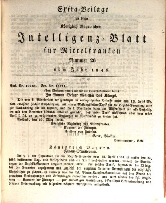 Königlich Bayerisches Intelligenzblatt für Mittelfranken (Ansbacher Intelligenz-Zeitung) Mittwoch 1. April 1846