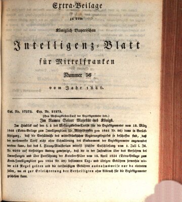 Königlich Bayerisches Intelligenzblatt für Mittelfranken (Ansbacher Intelligenz-Zeitung) Mittwoch 15. Juli 1846