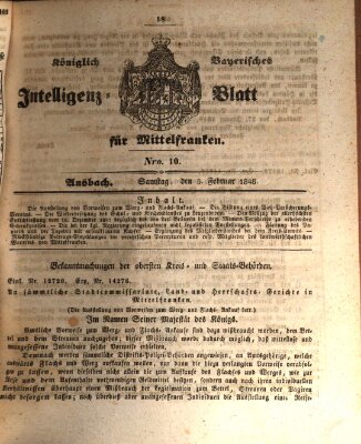 Königlich Bayerisches Intelligenzblatt für Mittelfranken (Ansbacher Intelligenz-Zeitung) Samstag 5. Februar 1848