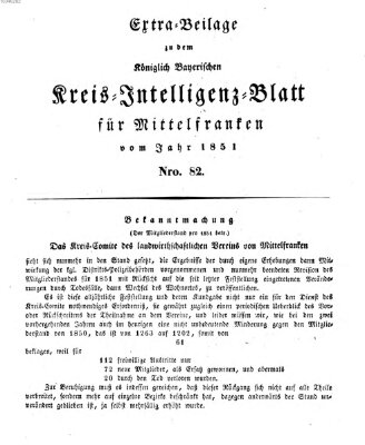 Königlich Bayerisches Intelligenzblatt für Mittelfranken (Ansbacher Intelligenz-Zeitung) Mittwoch 15. Oktober 1851