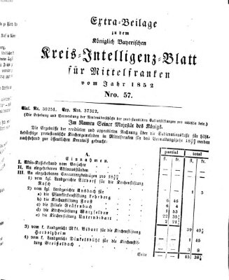Königlich Bayerisches Intelligenzblatt für Mittelfranken (Ansbacher Intelligenz-Zeitung) Samstag 17. Juli 1852