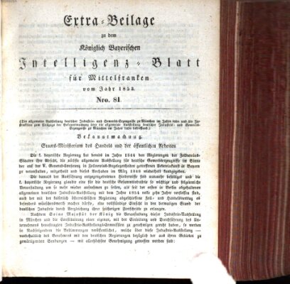 Königlich Bayerisches Intelligenzblatt für Mittelfranken (Ansbacher Intelligenz-Zeitung) Mittwoch 12. Oktober 1853