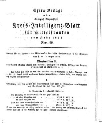 Königlich Bayerisches Intelligenzblatt für Mittelfranken (Ansbacher Intelligenz-Zeitung) Samstag 10. Dezember 1853