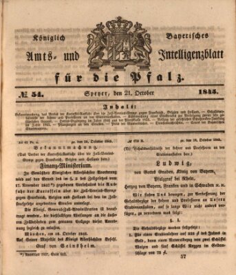 Königlich bayerisches Amts- und Intelligenzblatt für die Pfalz Dienstag 21. Oktober 1845