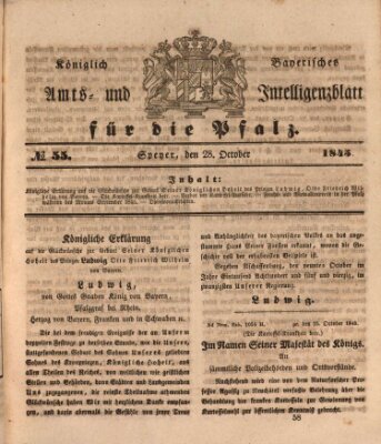 Königlich bayerisches Amts- und Intelligenzblatt für die Pfalz Dienstag 28. Oktober 1845