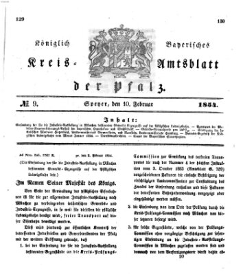 Königlich-bayerisches Kreis-Amtsblatt der Pfalz (Königlich bayerisches Amts- und Intelligenzblatt für die Pfalz) Freitag 10. Februar 1854