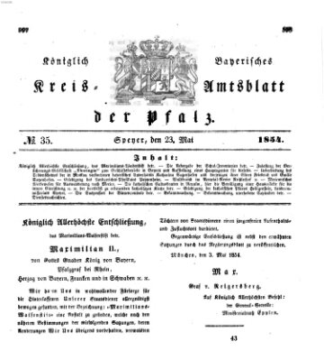 Königlich-bayerisches Kreis-Amtsblatt der Pfalz (Königlich bayerisches Amts- und Intelligenzblatt für die Pfalz) Dienstag 23. Mai 1854