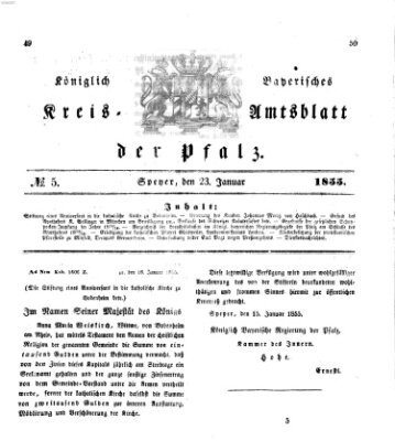 Königlich-bayerisches Kreis-Amtsblatt der Pfalz (Königlich bayerisches Amts- und Intelligenzblatt für die Pfalz) Dienstag 23. Januar 1855