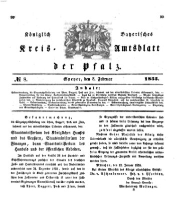 Königlich-bayerisches Kreis-Amtsblatt der Pfalz (Königlich bayerisches Amts- und Intelligenzblatt für die Pfalz) Donnerstag 8. Februar 1855