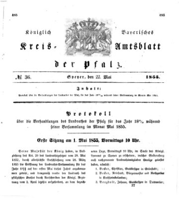 Königlich-bayerisches Kreis-Amtsblatt der Pfalz (Königlich bayerisches Amts- und Intelligenzblatt für die Pfalz) Dienstag 22. Mai 1855